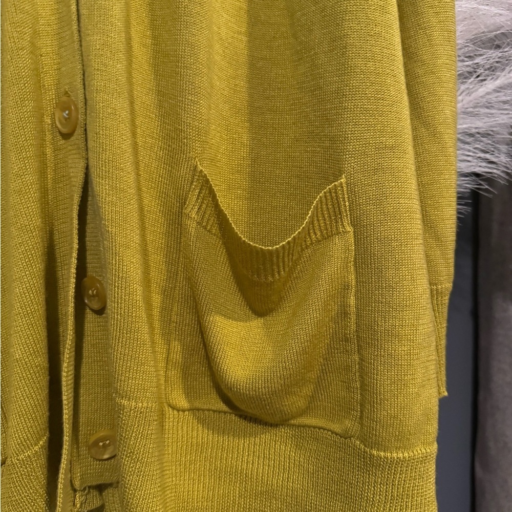 Avenue Yellow Knit Cardigan Sweater - Picture 4 of 6